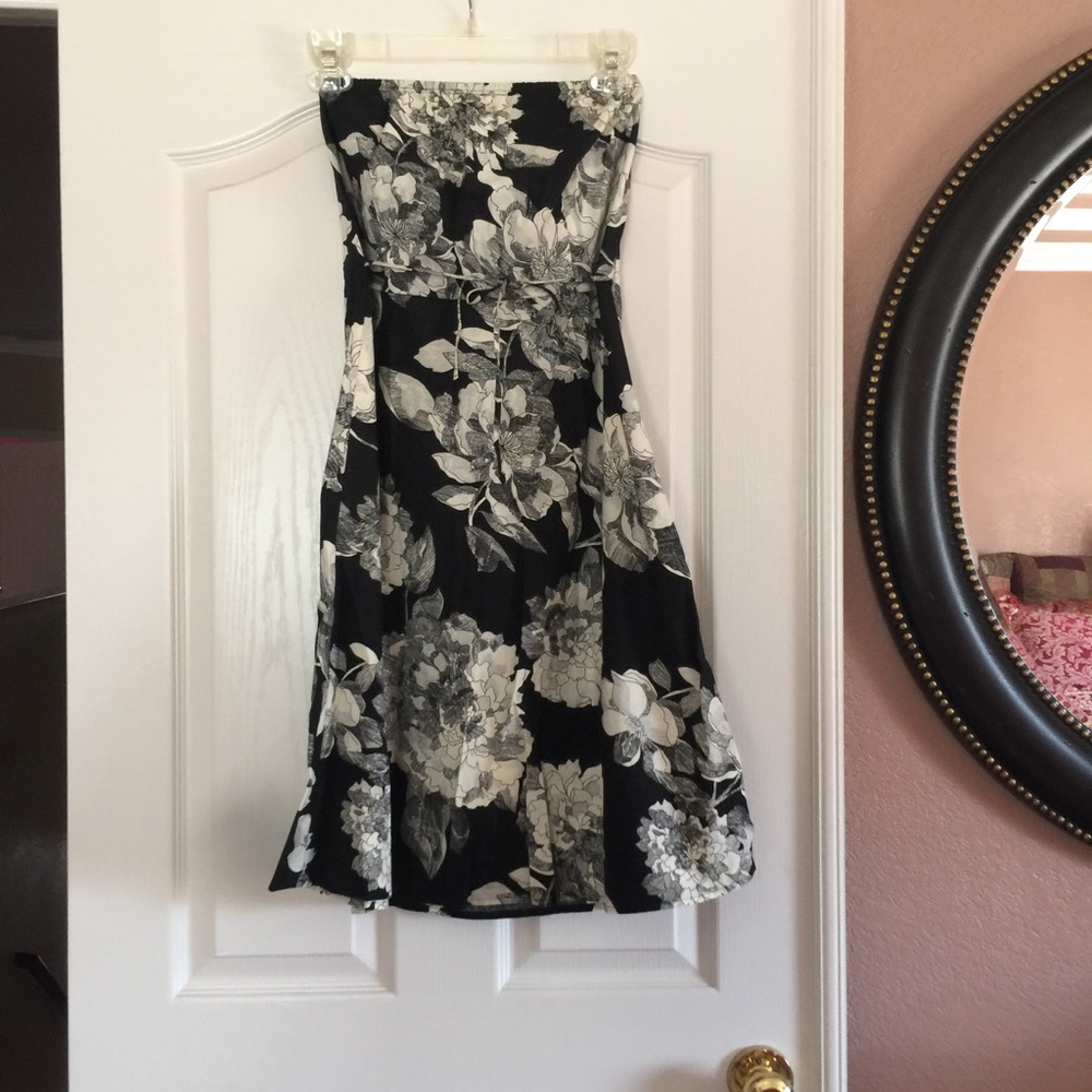 Strapless floral dress